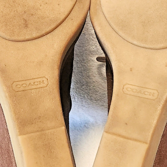 Coach Cassy Chestnut Brown Suede Wedge High Heel Lace Up Boots Women's Size 8B - Picture 12 of 13